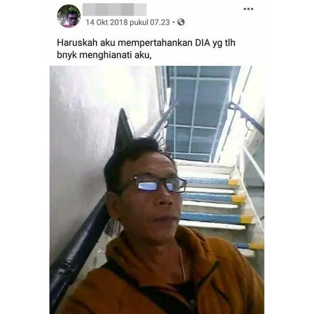 6 Status Facebook Bapak Ini 'Budak Cinta' Banget, Bikin Senyum Tipis