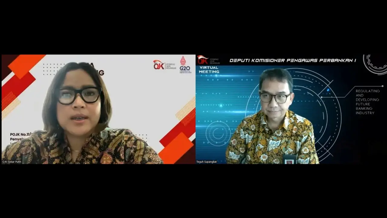 Deputi Komisioner Pengawas Perbankan I OJK Teguh Supangkat dalam media briefing OJK.