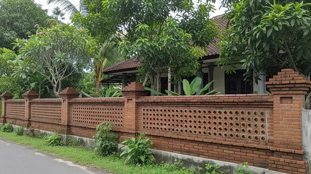 Inspirasi Pagar Bata Tempel yang Cocok untuk Rumah Desa Modern