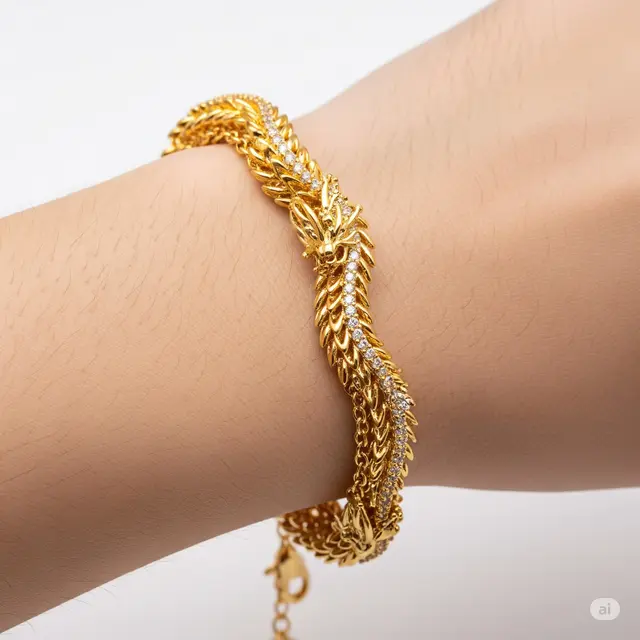 9 Model Gelang Emas Rantai Sisik Naga Terpopuler untuk Koleksi Perhiasan Anda