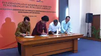 Menkes, Menteri BUMN, Menristek dan BPOM tandatangani MoU tentang pengembangan sel punca di tanah air/ Foto : Aditya Eka Prawira