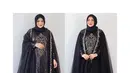 Aurel Hermansyah memakai dress hitam rancangan Juwita Heraris dalam acara Anugerah Desa Wisata Indonesia yang di-styling Erich Al Amin. Total look yang mewah dengan perpaduan sequin, beads, bordir, sampai bahan tulle membuat Aurel disebut sosialita Arab oleh netizen. (Foto: Instagram @erichalamin)