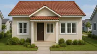 8 Model Rumah Sederhana 6x12 Dengan 3 Kamar dan Teras Depan, Mungil Tapi Nyaman
