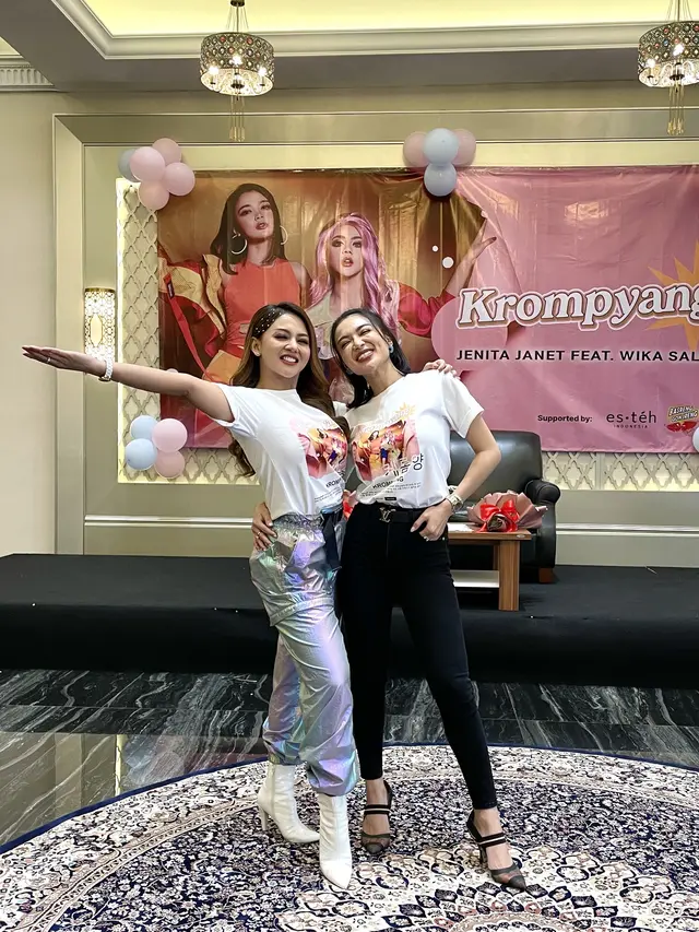 Jenita Janet dan Wika Salim berkolaborasi dalam lagu Krompyang.