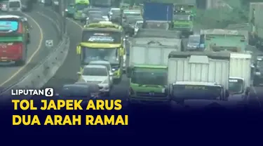 H+10 Lebaran arus dua arah di ruas Jakarta Cikampek ramai dipadati ribuan kendaraan menuju Jakarta.
