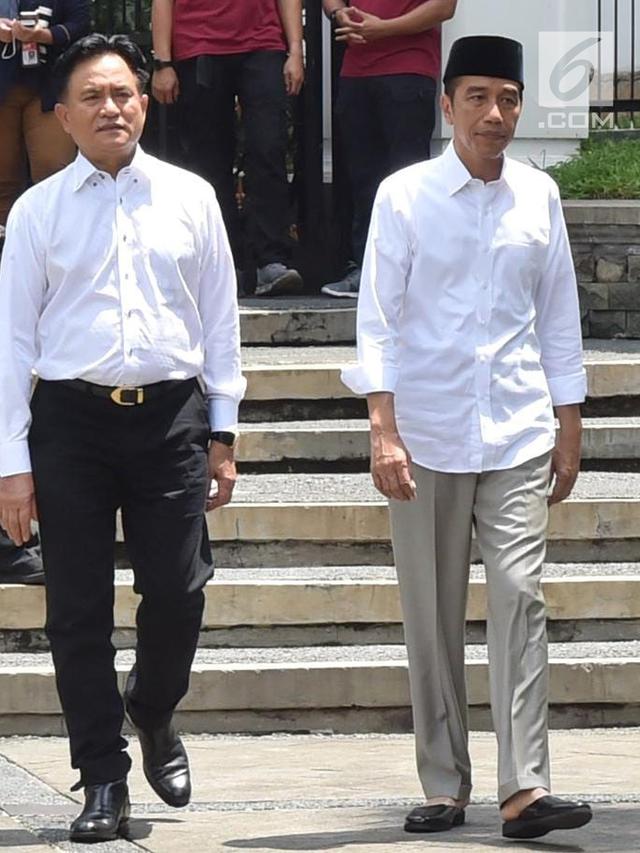 Keakraban Jokowi dan Yusril Ihza Mahendra di Istana Bogor