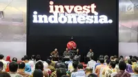 Suasana dialog ekonomi dengan para pelaku pasar modal di BEI, Jakarta, Selasa (4/7). Dalam dialog tersebut Jokowi meyakinkan para pelaku pasar modal akan investasi di Indonesia yang tumbuh sangat bagus. (Liputan6.com/Angga Yuniar)