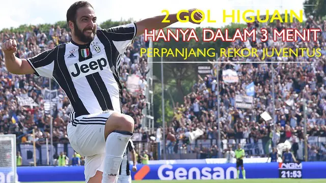 Video Gonzalo Higuain mencetak 2 gol hanya dalam tempo 3 menit saat Empoli vs Juventus. Juventus tak pernah kalah awan Empoli sejak 1999.