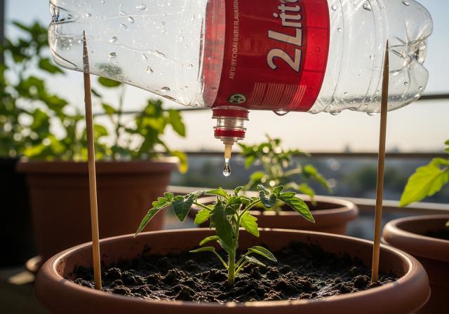 1. Sistem Irigasi Tetes Menggunakan Botol Bekas