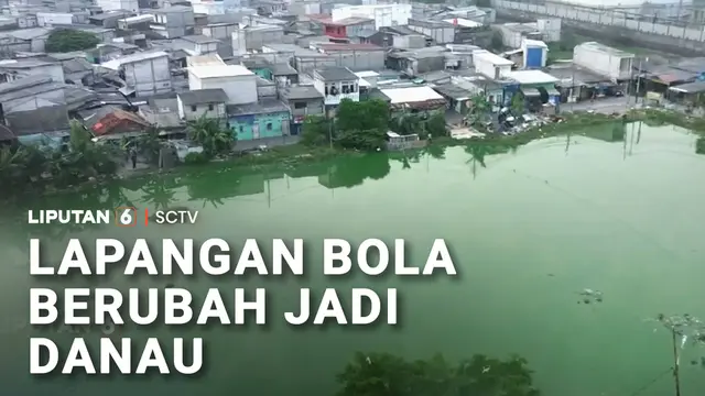 Lapangan Bola Berubah Jadi Danau
