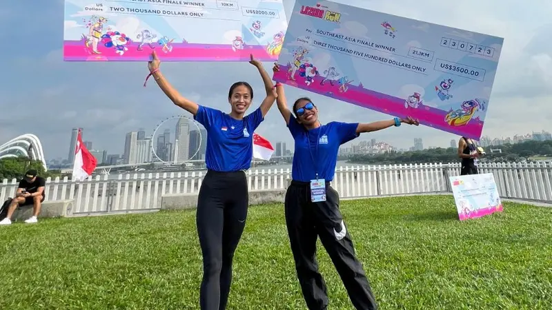 2 Pelari Putri Indonesia Raih Podium di Puncak Lazada Run 2023 di Singapura