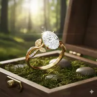 Cincin Tunangan Terinspirasi Alam (Nature-Inspired) Photo by AI.