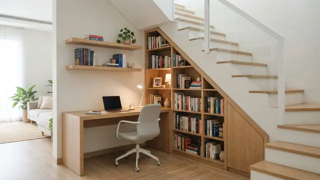 Model Rak Buku di Bawah Tangga