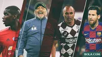 Trivia - Pemain Paul Pogba, Maradona, Iniesta, Lionel Messi (Bola.com/Adreanus Titus)