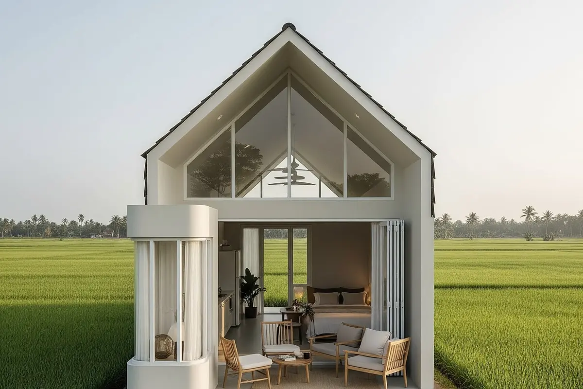 Rumah Sederhana di Tengah Sawah