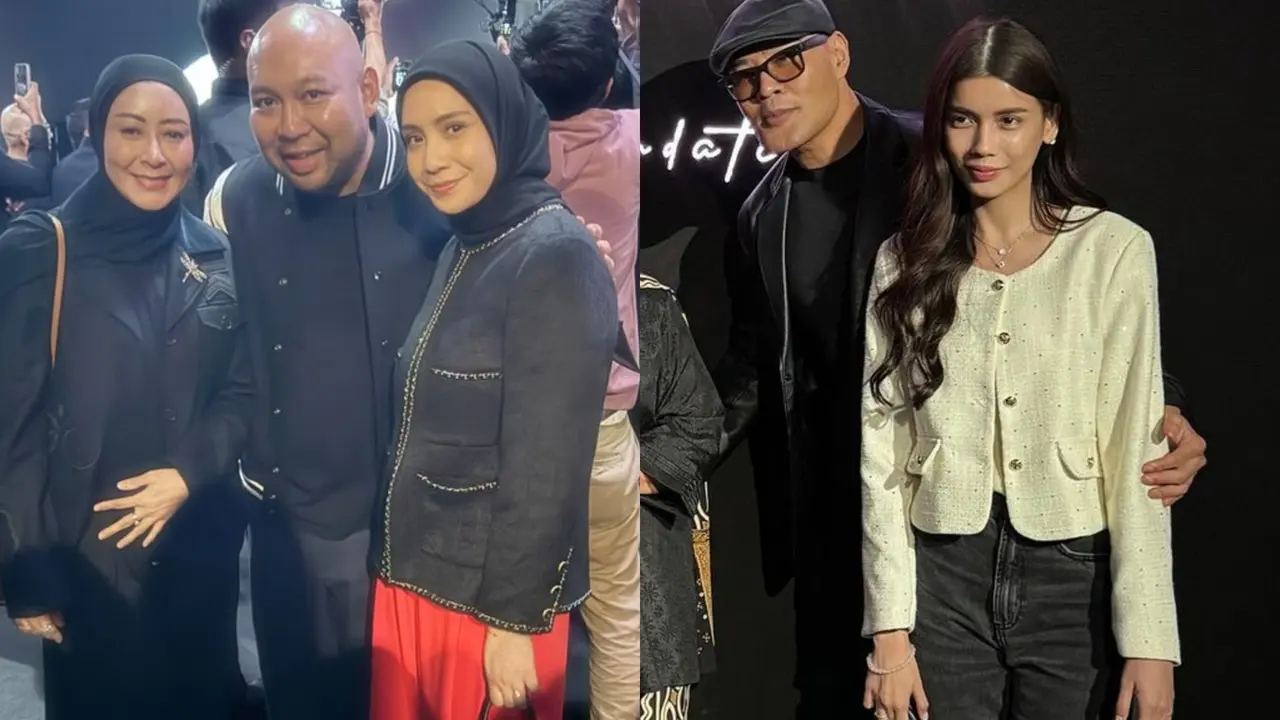 Beda Gaya Nagita Slavina dan Sabrina Chairunnisa yang Pakai Blazer Hadiri Launching Jersey Rancangan Anak Prabowo
