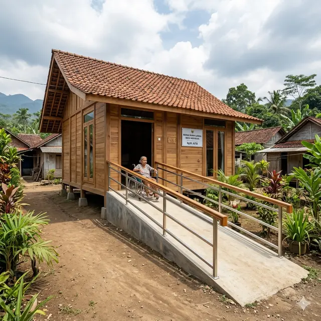 Desain Rumah Sederhana Rp50 Juta di Desa untuk Lansia yang Ramah Kursi Roda