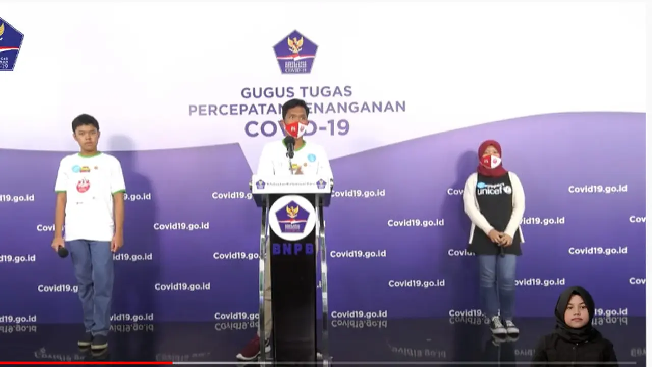 Jumpa pers Satgas Covid-19 spesial Hari Anak Nasional (HAN) 2020.