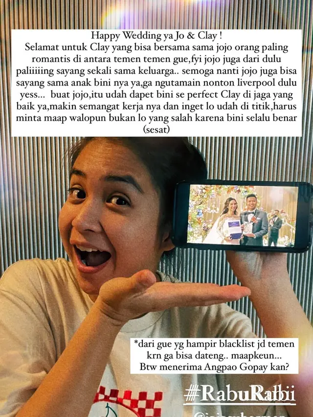 Putri Titian Nyaris Di-blacklist Jadi Teman Karena Tak Bisa Hadir di Pernikahan Joshua Suherman dan Clairine Clay. (instagram.com/putrititian)