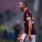 Leonardo Bonucci mencetak gol untuk AC Milan saat bertemu Crotone. (MARCO BERTORELLO / AFP)