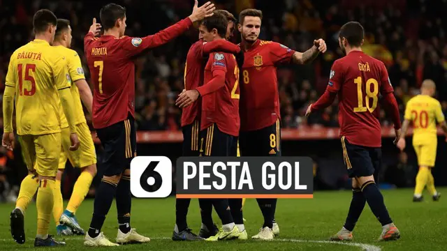 VIDEO: Pesta Gol, Spanyol Habisi Rumania 5-0