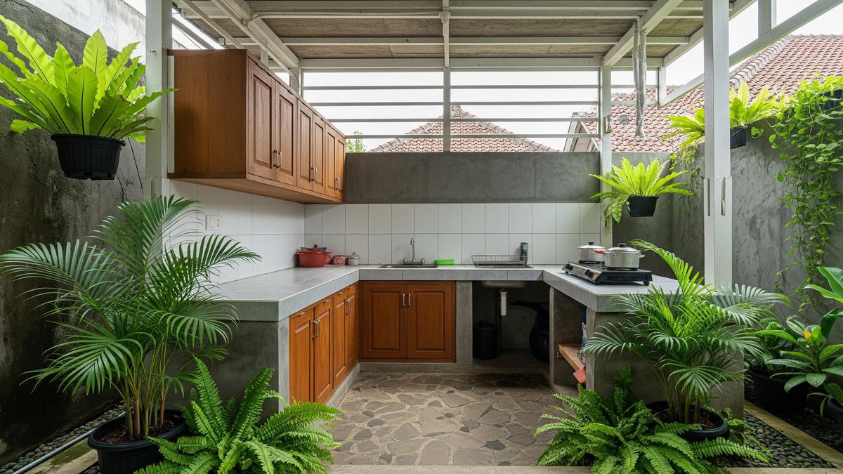 8 Inspirasi Dapur Belakang Semi Terbuka agar Tidak Panas dan Tetap Nyaman Sepanjang Hari