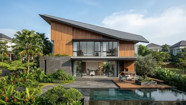 Desain Rumah Minimalis Atap Miring yang Terlihat Mewah