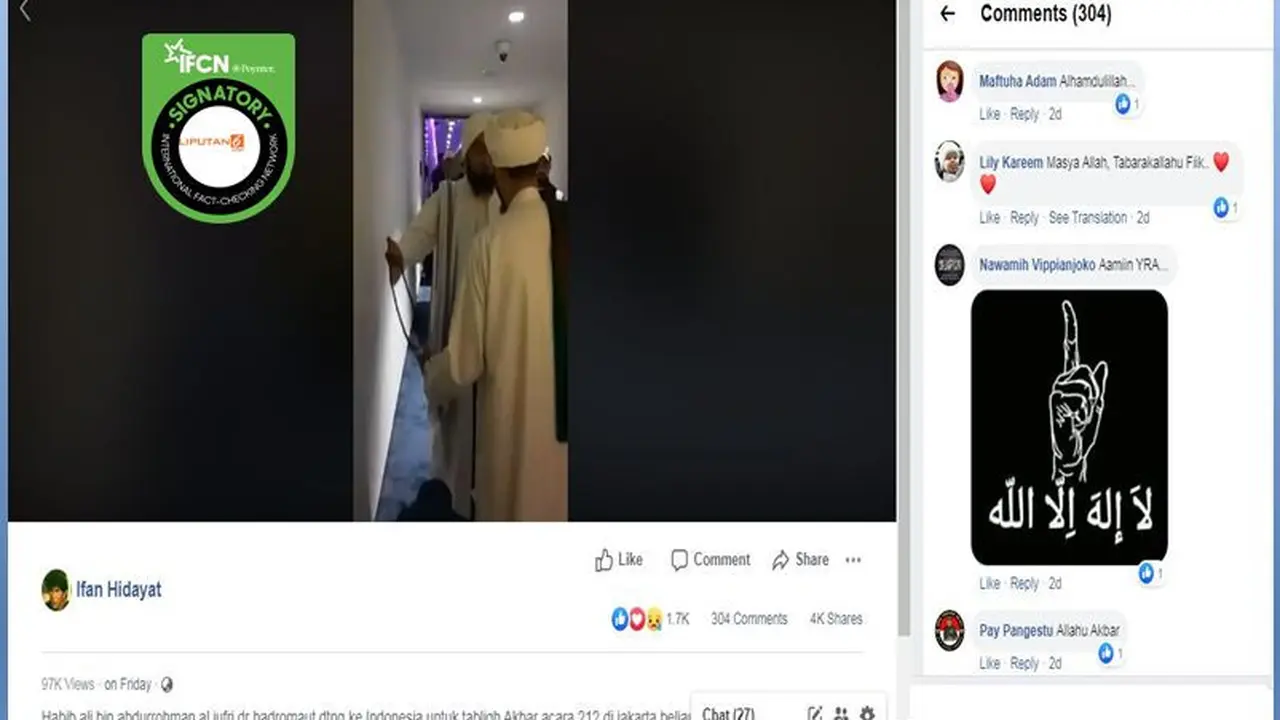[Cek Fakta] Ulama Tenar Habib Ali Aljufri Sengaja Datang ke Indonesia Untuk Hadiri Reuni 212, Benarkah?