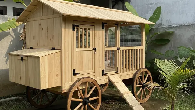 9 Ide Kandang Ayam Portable Roda Dorong Anti Becek, Solusi Peternak Modern