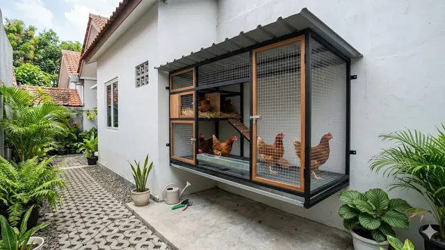 Cara Membuat Kandang Ayam Menempel Tembok yang Hemat Tempat