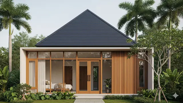 Gambar Rumah Sederhana 6x8 Meter dengan Atap Limas/Ilustrasi AI