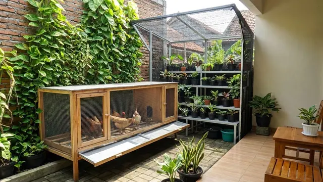 Kandang Ayam dan Greenhouse Mini