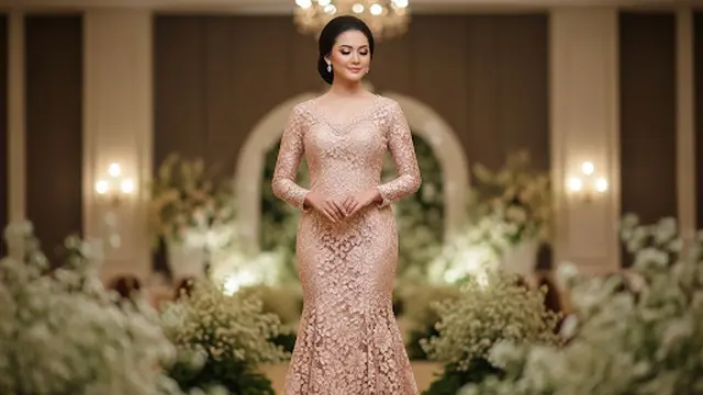 Floral Brokat Mermaid Dress