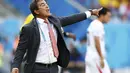 Jorge Luis Pinto, menjadi pelatih Timnas Kosta Rika sejak 2011 lalu. Pria kelahiran San Gil, Kolombia, 16 Desember 1952, berhasil mengantarkan Timnas Kosta Rika lolos ke Perempat Final Piala Dunia 2014. (REUTERS/Dominic Ebenbichler)