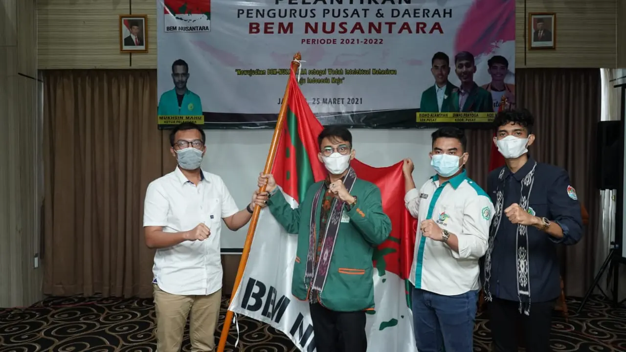 Badan Eksekutif Mahasiswa (BEM) Nusantara mengukuhkan kepengurusan periode 2021-2022. (Istimewa)