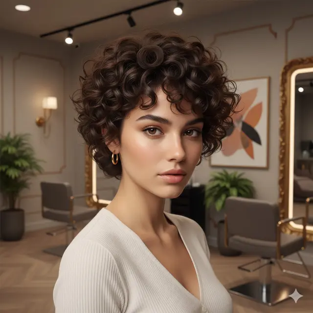 Gaya Rambut Keriting Medium Layer