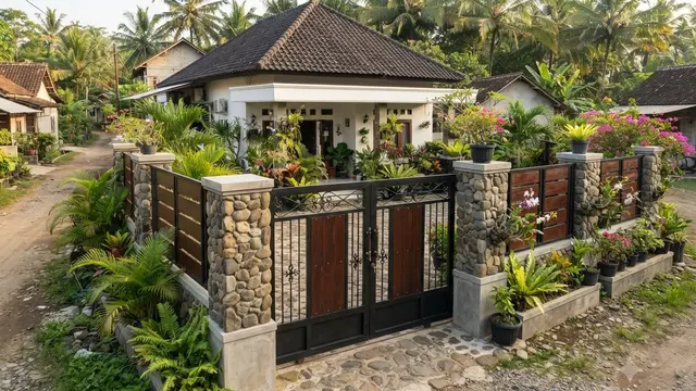 Model Gerbang Rumah Kampung Sederhana Tapi Elegan
