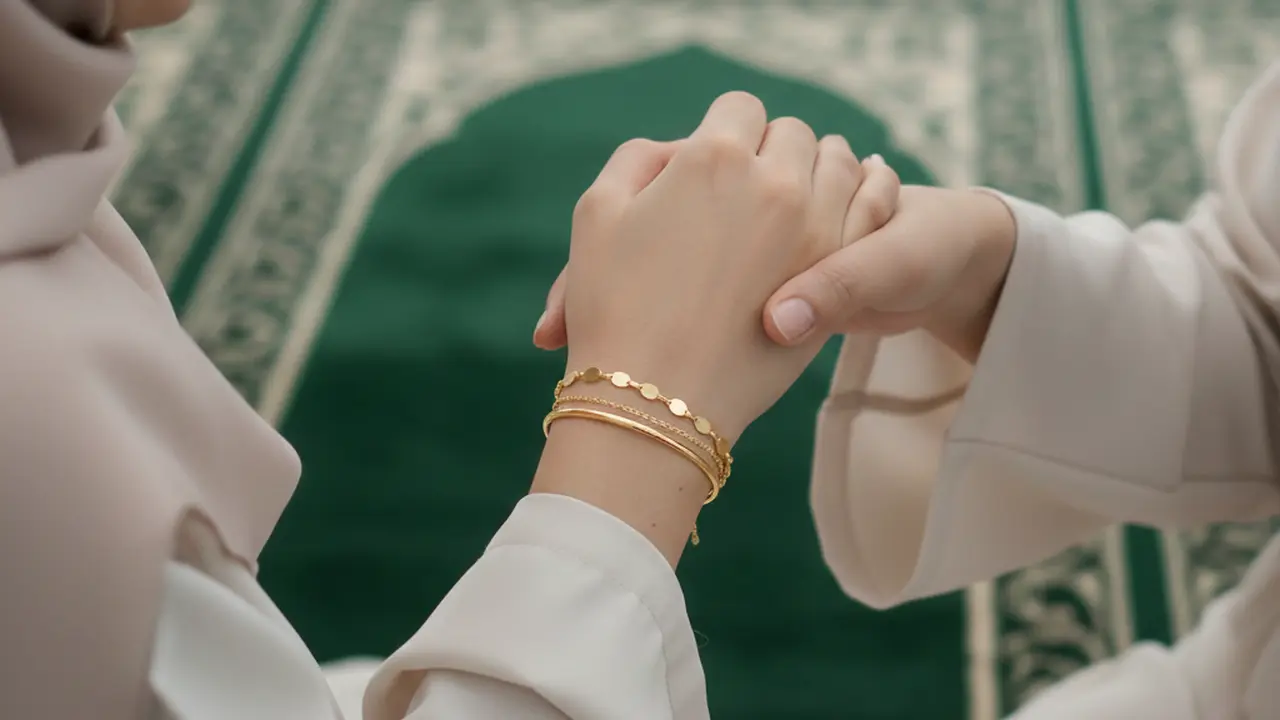Gelang Emas Cantik tapi Tidak Mencolok untuk Ibu Pengajian. Gemini