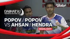 Berita Video, Hasil Pertandingan Indonesia Masters 2021 antara Mohammad Ahsan / Hendra Setiawan Vs Christo Popov / Toma Junior Popov pada Rabu (17/11/2021).