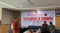 Fraksi PDIP DPRD DKI Jakarta menggelar refleksi 5 tahun kepemimpinan Anies Baswedan. (Liputan6.com/Winda Nelfira)
