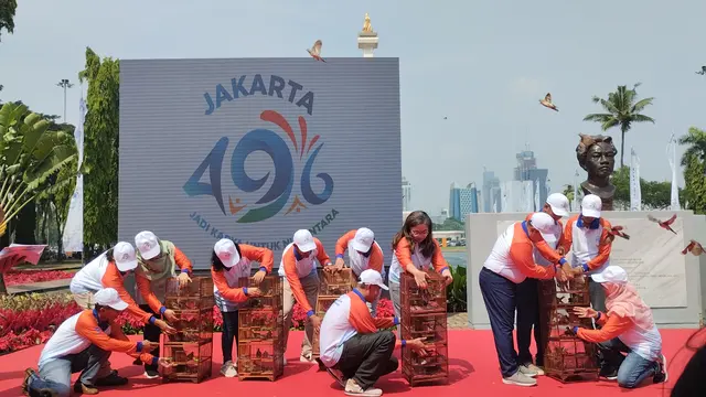 Penjabat (Pj) Gubernur DKI Jakarta Heru Budi Hartono resmi melakukan pencanangan jelang Hari Ulang Tahun (HUT) Jakarta ke-496.