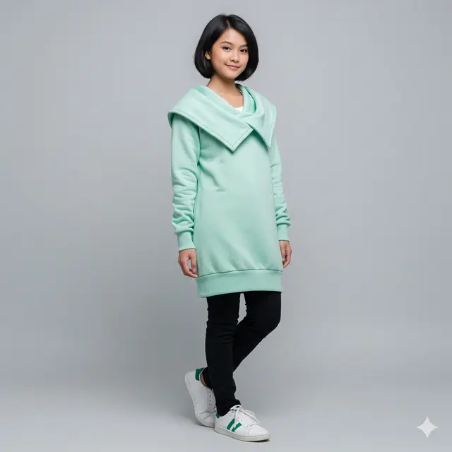 Outer Kerah Hoodie Casual Remaja Kekinian. Gemini