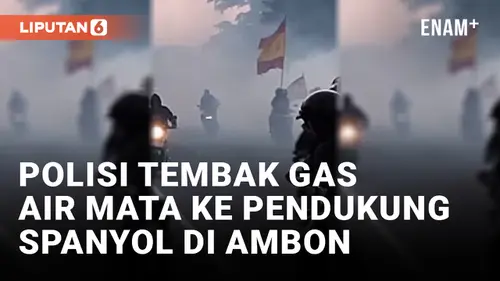 VIDEO: Konvoi Kemenangan Spanyol di Ambon Dibubarkan Pakai Gas Air Mata Polisi