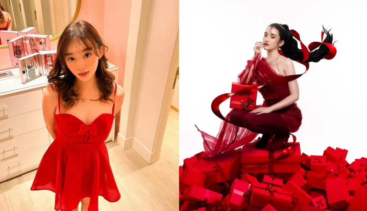 Momen Hari Natal dirayakan para artis dan influencer dengan outfit merah yang ceria. [Instagram.com/livyrenata, rantymaria]
