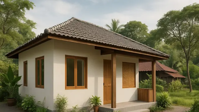 Model Rumah Tembok Sederhana tapi Indah di Kampung/Ilustrasi gambar oleh AI