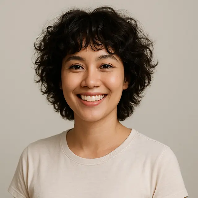 Model Rambut Keriting Gantung Pendek/Ilustrasi AI