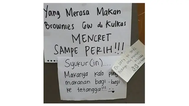 Peringatan di kos (Sumber: Twitter/adibim)