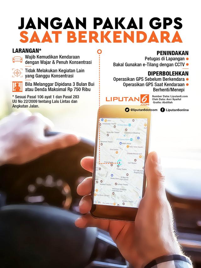 Infografis Jangan Pakai GPS Saat Berkendara