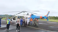 Helikopter ini tiba di Bandara Melonguane, Kabupaten Kepulauan Talaud, Jumat (29/01/2021), sekitar pukul 09.34 Wita.