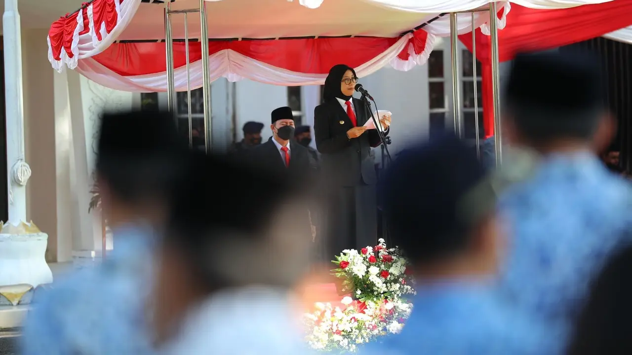 Bupati Banyuwangi Ipuk Fiestiandani berikan sambutan di momen hHari Kebangkitan Nasional (Istimewa)
